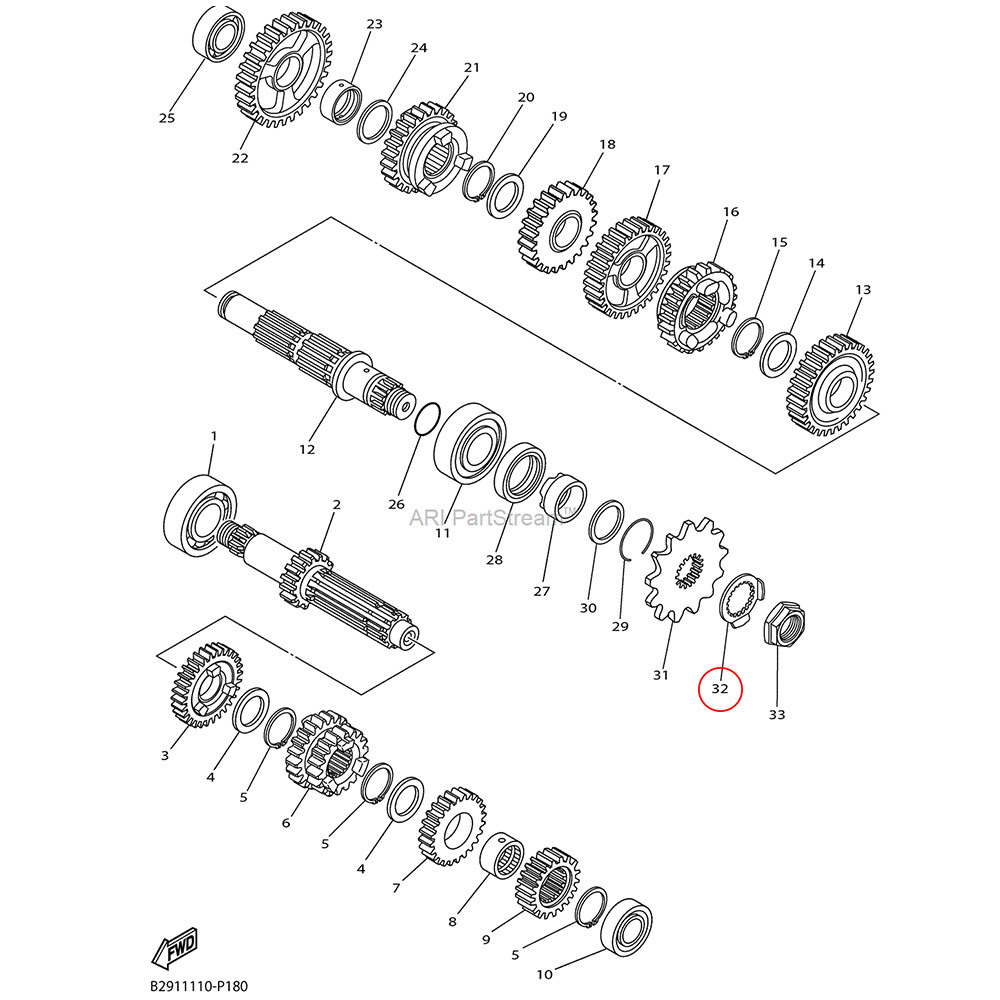 Trava do Pinhão Original Yamaha para YZ125 05/21 YZF250 01/21 YZ250FX 15/21 WRF250 01/21