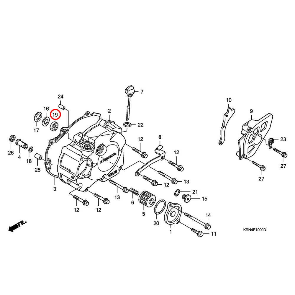 Retentor da Ponta do Virabrequim Original Honda para CRF/CRFX250 04/07 CRF450 02/07 CRFX450 05/07
