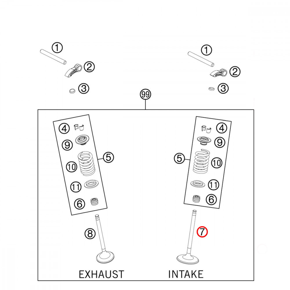 Válvula de Admissão Original KTM para SX-F350 11/16 EXC-F/XCF-W350 12/16