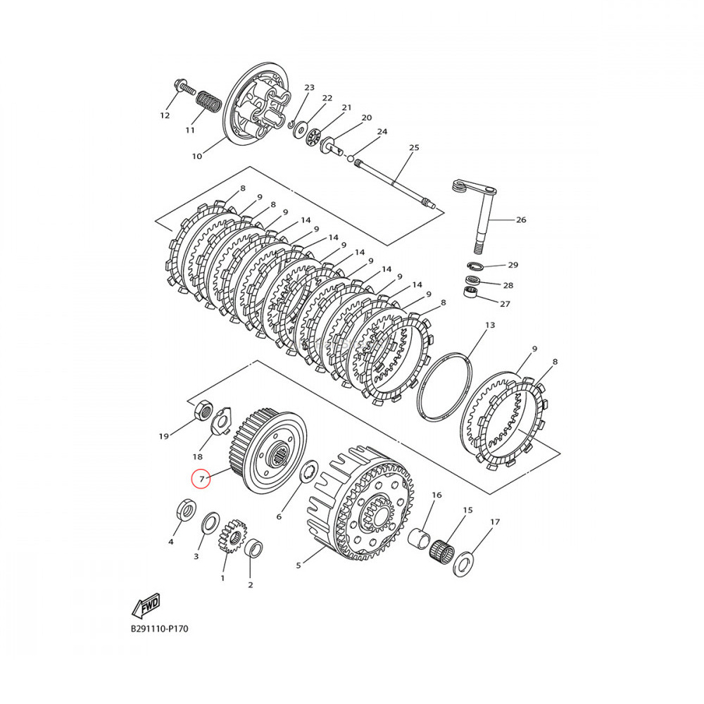 Cubo de Embreagem Original Yamaha para YZ250FX 15/19 WRF250 15/19