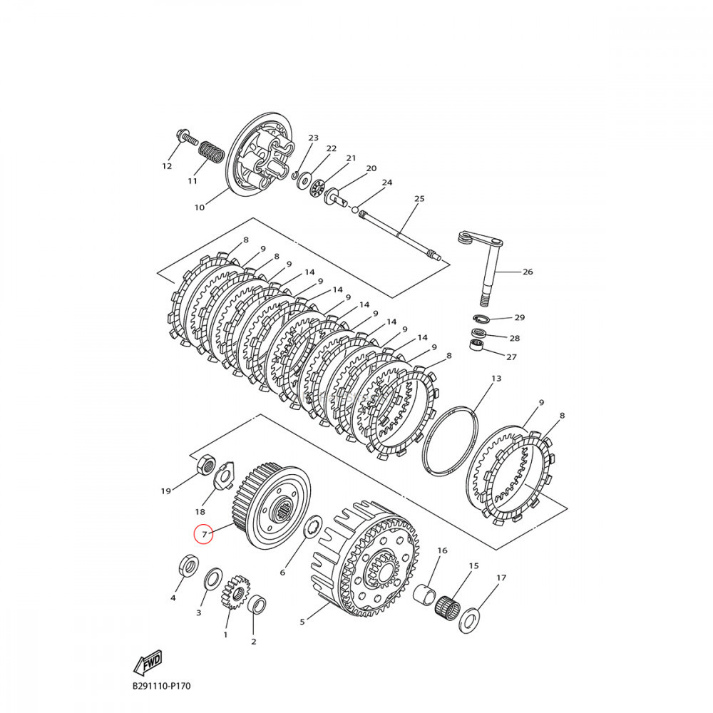 Cubo de Embreagem Original Yamaha para YZF250 14/18