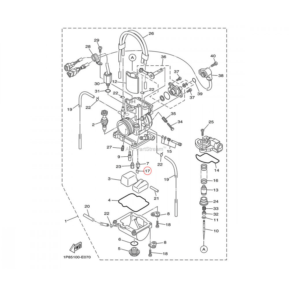 Trava da Agulha da Boia Original Yamaha para YZF250 01/08