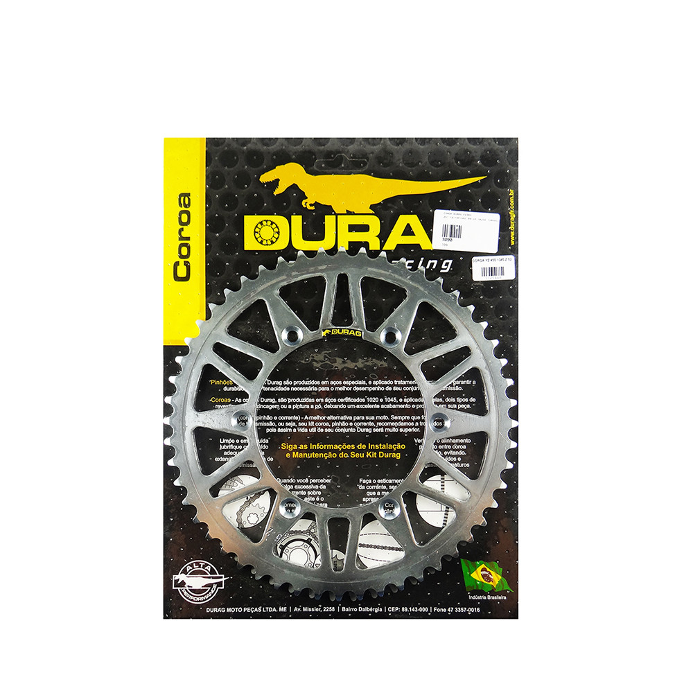 Coroa de Ferro Durag Z52 Yamaha YZ/YZF/WRF125/250/400/426/450 99/17 TTR230 05/14 e Honda Tornado 02/08 (Aço 1045)