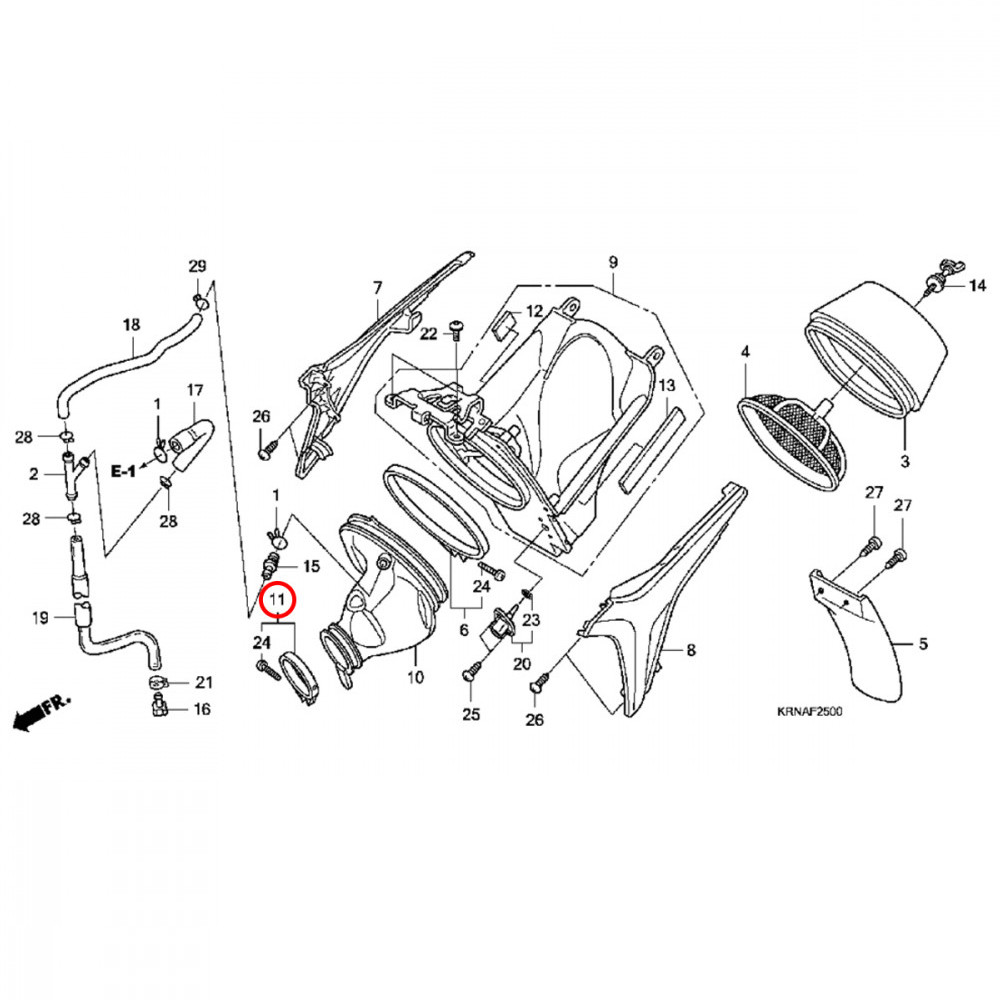 Abraçadeira Coletor de Ar Original Honda CRF 250 10/11 (Pequena)