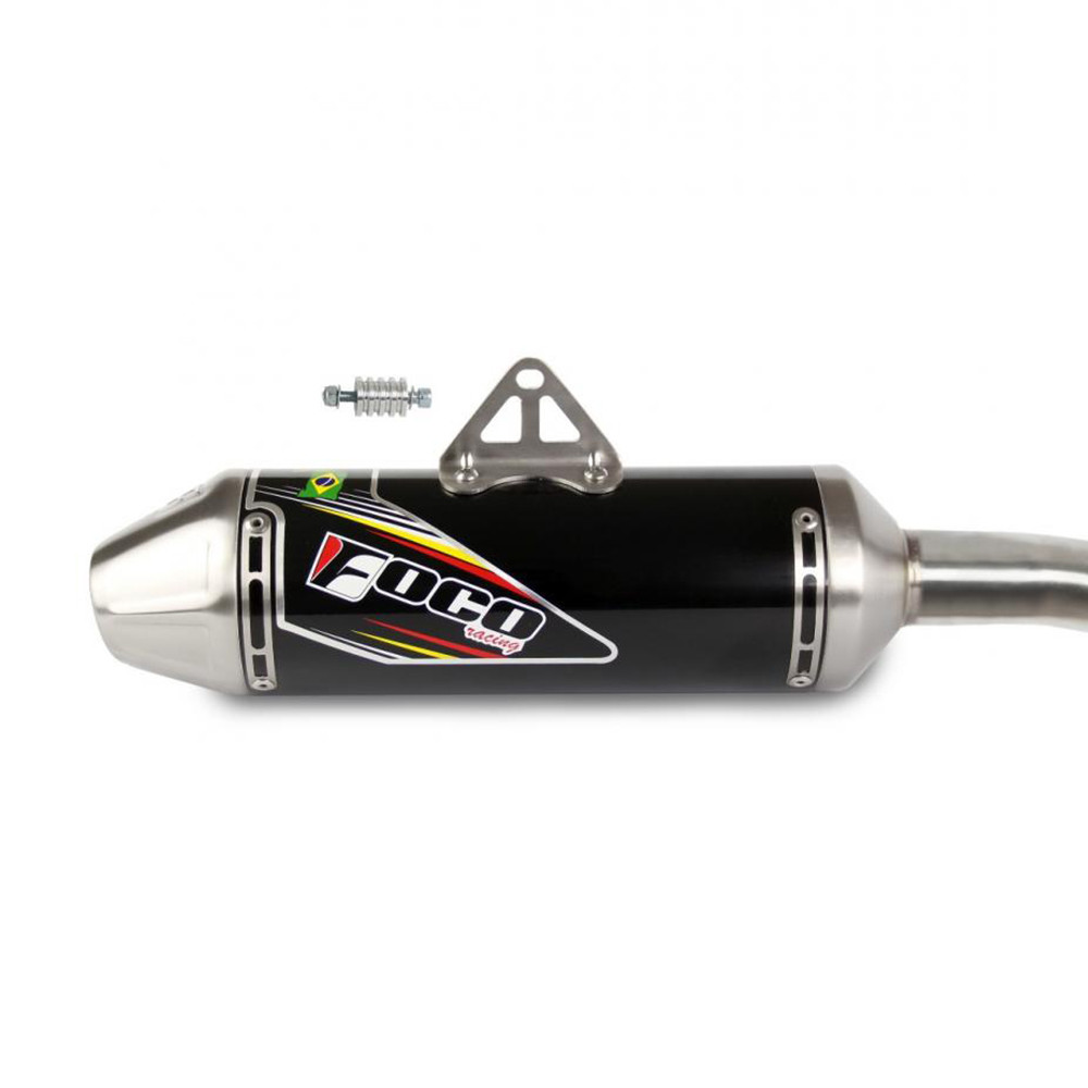 Ponteira + Curva Foco Racing para Honda Tornado Preta