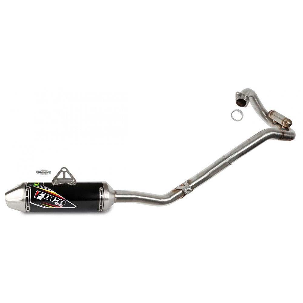 Ponteira + Curva Foco Racing para Honda Tornado Preta