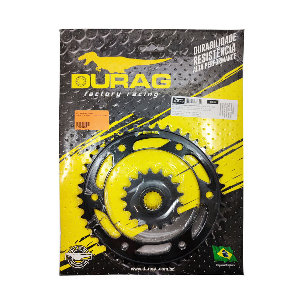 Kit Relação Durag Coroa + Pinhão para BMW GS800 13/16 (17x42x525) (Aço 1045)