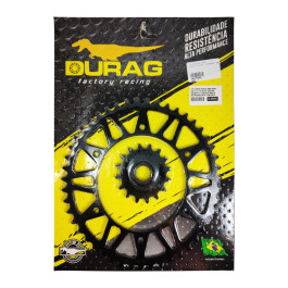 Kit Relação Durag Coroa + Pinhão para BMW G650GS 11/15 F650GS 99/07 Asprilia Pegaso 650 98/04 - Aço 1045 - 16x47x520