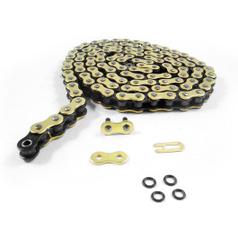 Corrente CZ Chains 530XRING SDZZ 120 Links Gold com Retentor em X (Street)