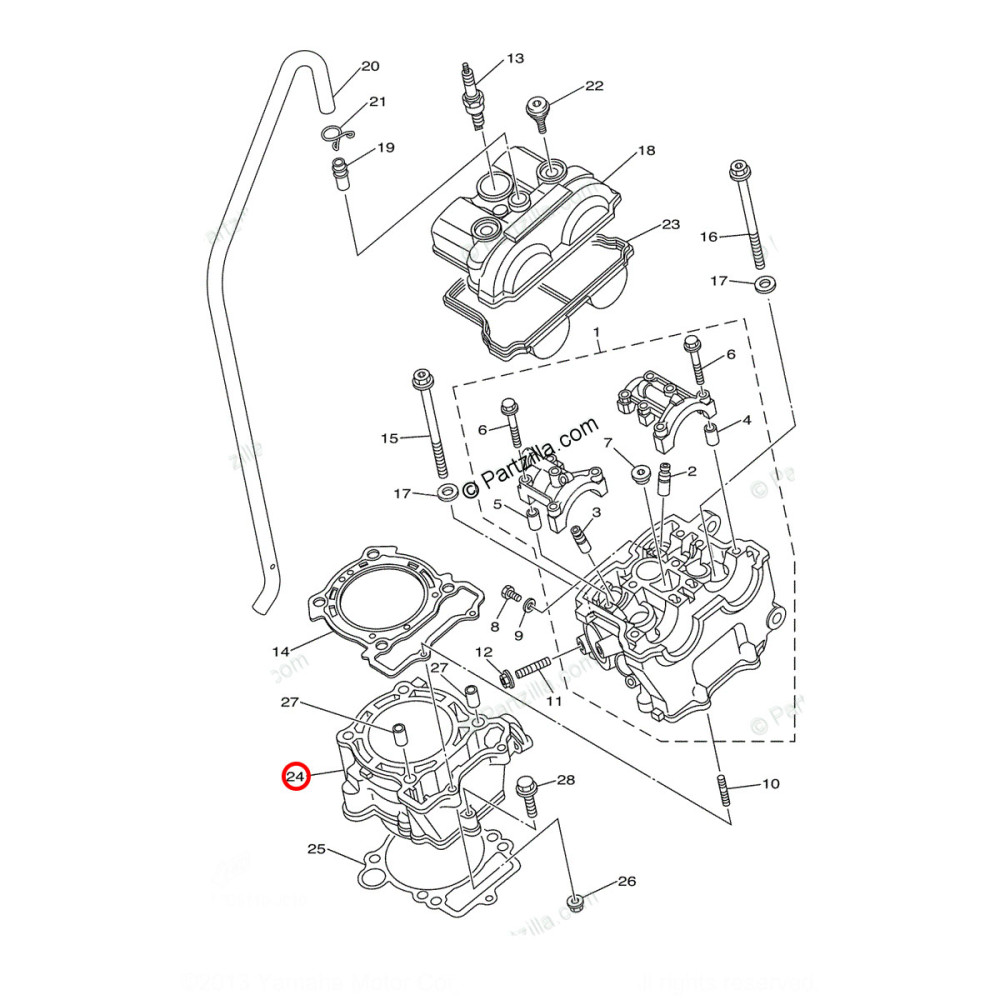 Cilindro Original Yamaha para YZF/WRF250 01/13