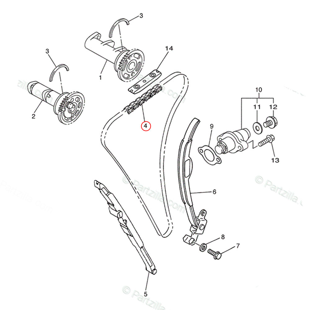 Corrente de Comando Original Yamaha YZF250 02/13 WRF250 01/13