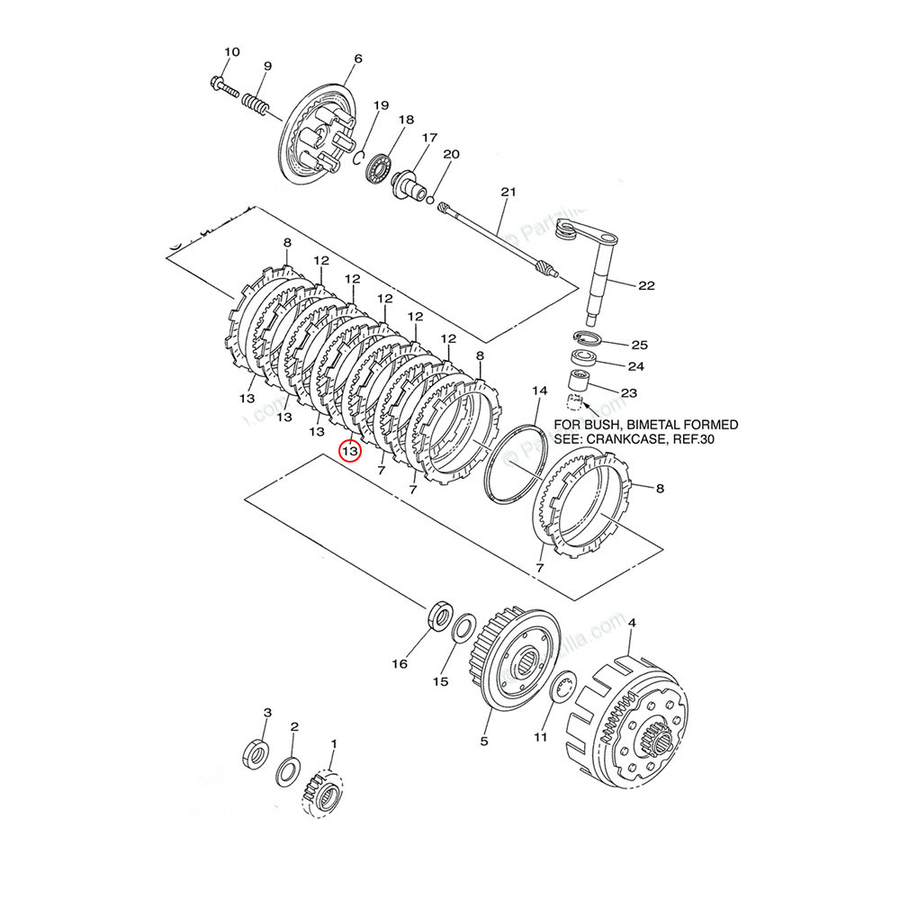 Disco Separador Original Yamaha para YZ450FX 16/18 WRF450 05/18 (4) (Ponta Interna)
