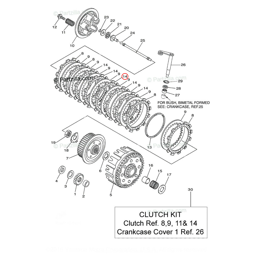 Disco de Embreagem Original Yamaha para YZ250FX / WRF250 15/19