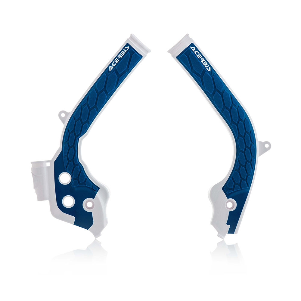 Protetor de Quadro Acerbis para Husqvarna TC125 16/18 FC250/350/450 16/18 TC250 17/18 TE150/250/300 17/19 FE250/350/450 17/19 Branco/Azul (Plástico))