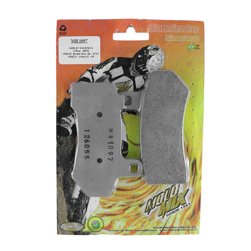 Pastilha de Freio Dianteira/Traseira Moldmix para Harley Davidson Street Rod 06/07 Night Rod 06/15 V-Rod 07/15 Road King 08/16 Road Glide 08/16 Ultra Glide /Electra Glide 08/15