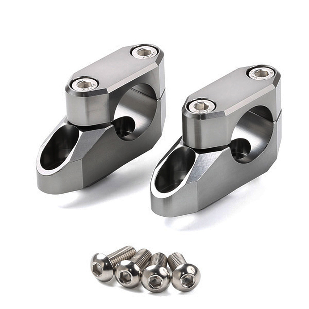 Adaptador de Guidão para Guidão modelo OffSet 22mm para 28.6mm Polido (Deslocamento para traz 20mm) Zeta