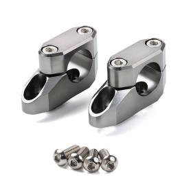 Adaptador de Guidão para Guidão modelo OffSet 22mm para 28.6mm Polido (Deslocamento para traz 20mm) Zeta