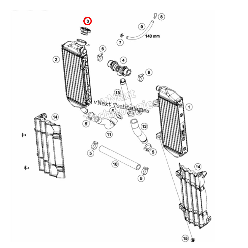 Tampa do Radiador Original KTM 17/19 Husqvarna 17/19 1,8 (Bar)