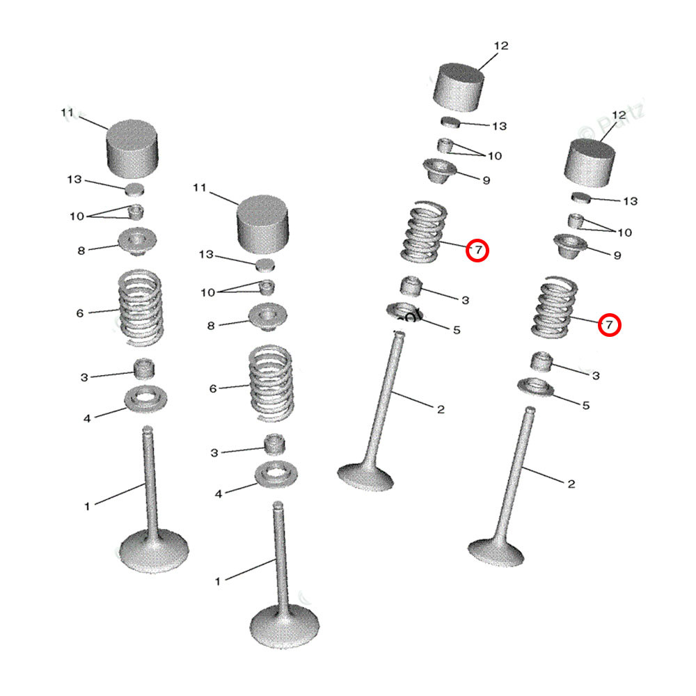 Mola da Válvula de Escape Original Yamaha para YZF 450 18/19 YZ 450FX 19 WRF 450 19