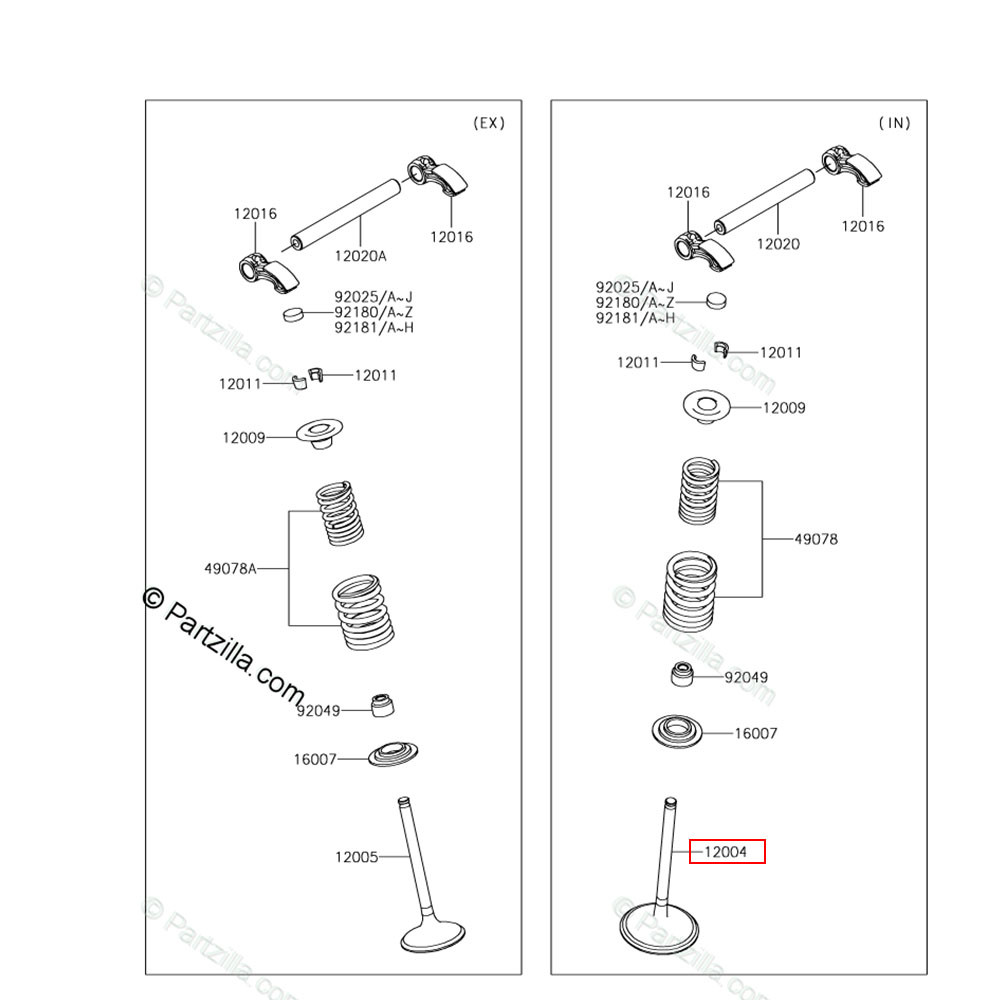 Válvula de Admissão Original Kawasaki para KXF 450 19