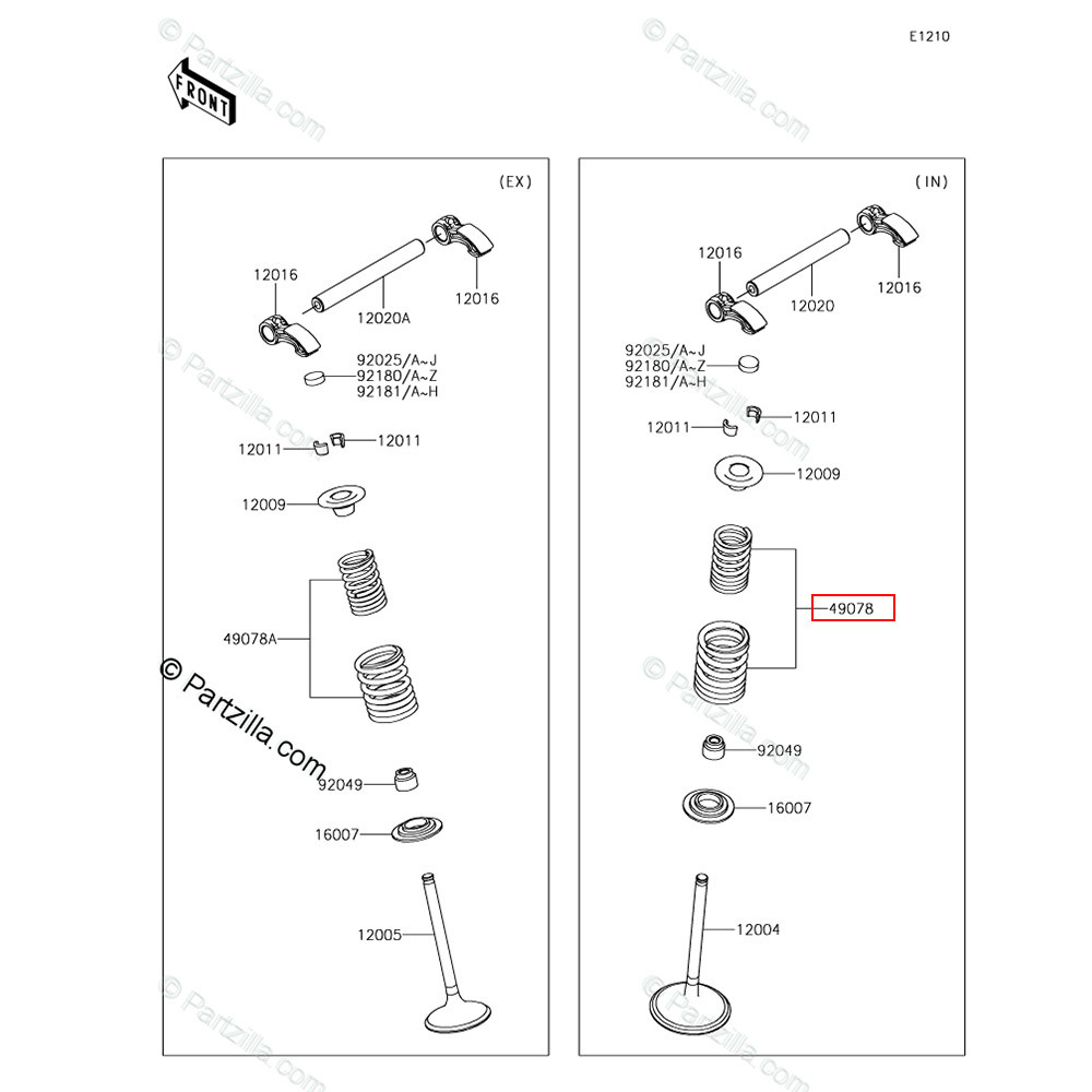 Mola da Válvula de Admissão Original Kawasaki para KXF 450 19 