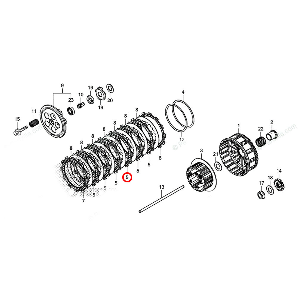 Disco de Embreagem Original Honda para CRF 250 18/20 CRF250RX 19 (6) (Do Meio)