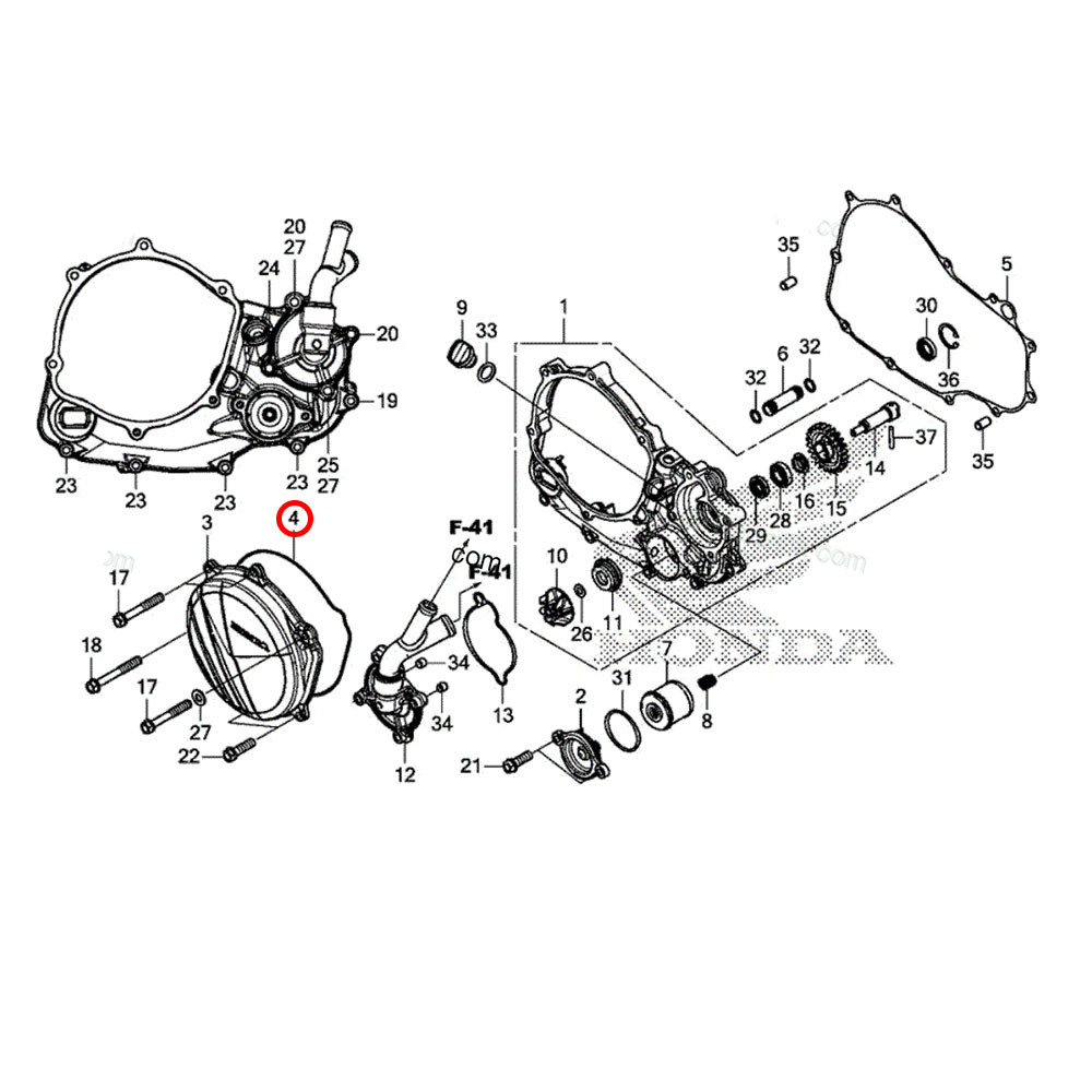 Junta da Tampa de Embreagem Original Honda para CRF 250 18/20 CRF 250RX 19 (Pequena)