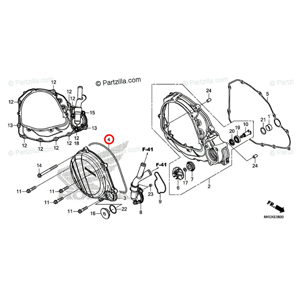 Junta da Tampa de Embreagem Original Honda para CRF 450 19/20 CRF 450RX 19 (Pequena)