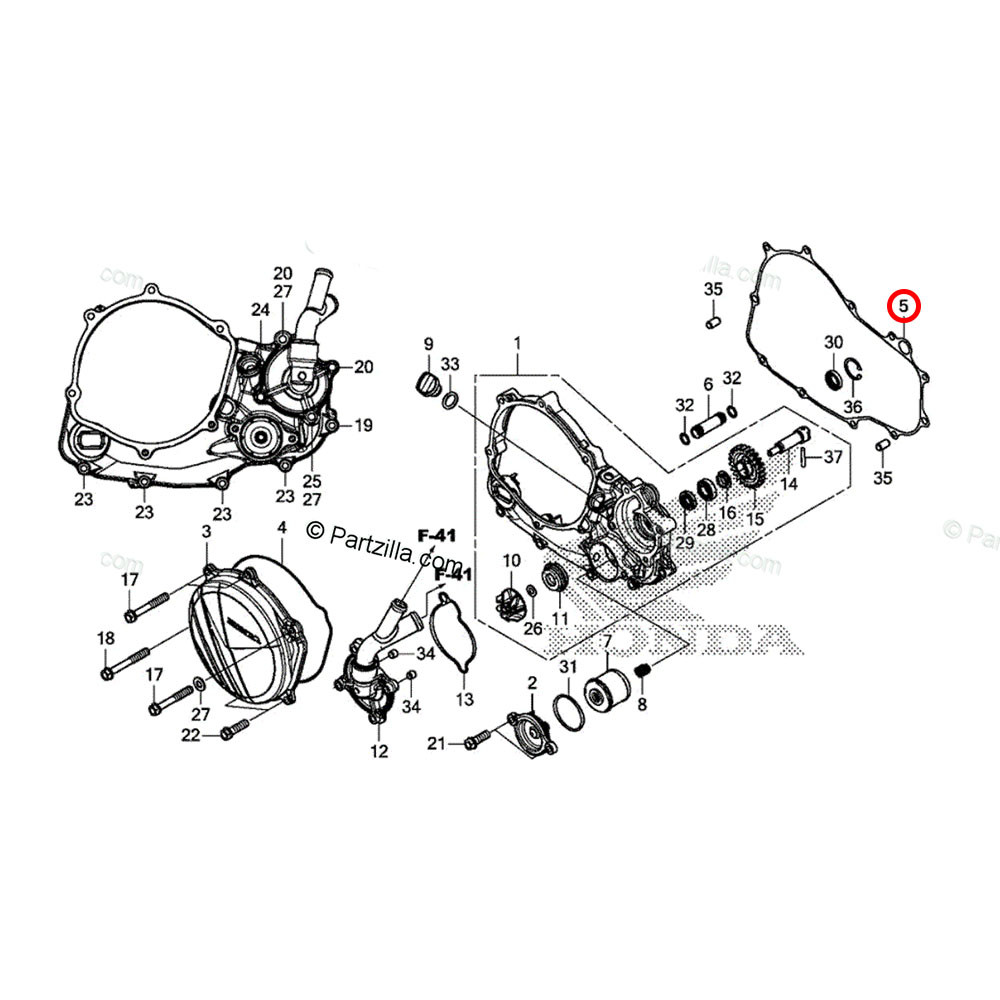 Junta da Tampa de Embreagem Original Honda para CRF 250 18/20 CRF 250RX 19 (Grande)