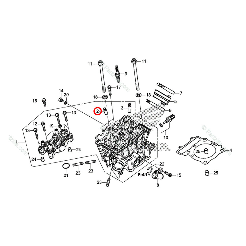 Guia de Válvula de Admissão Original Honda para CRF 250 18/20 CRF 250RX 19