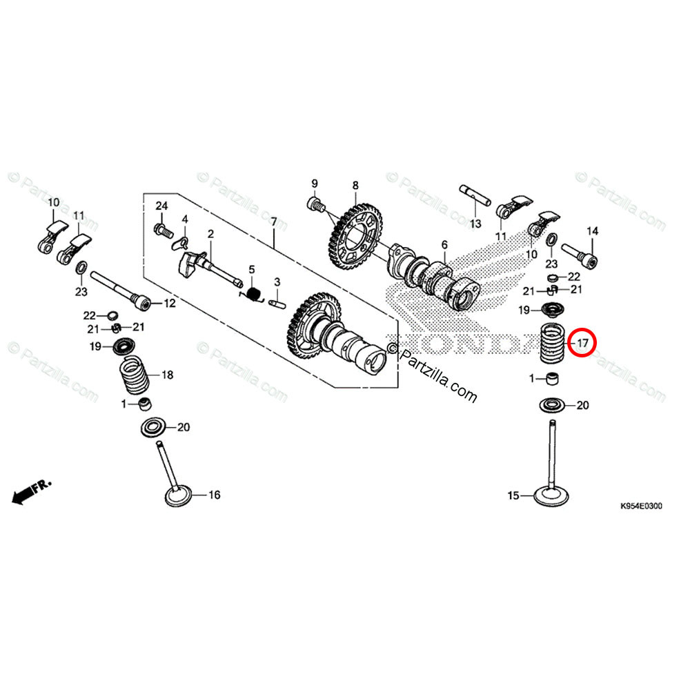Mola da Válvula de Admissão Original Honda para CRF 250 18/20 CRF 250RX 19