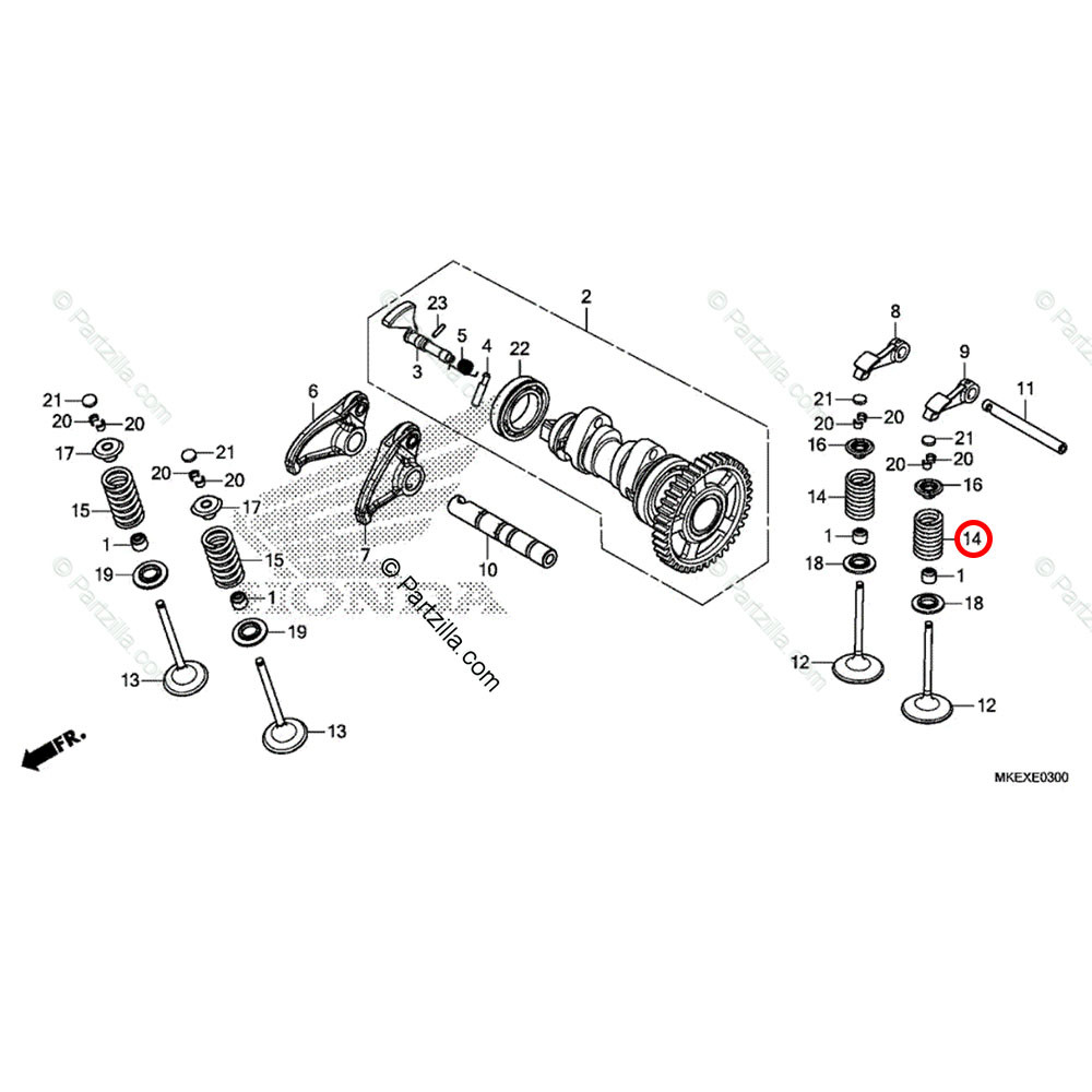 Mola da Válvula de Admissão Original Honda para CRF 450X 19