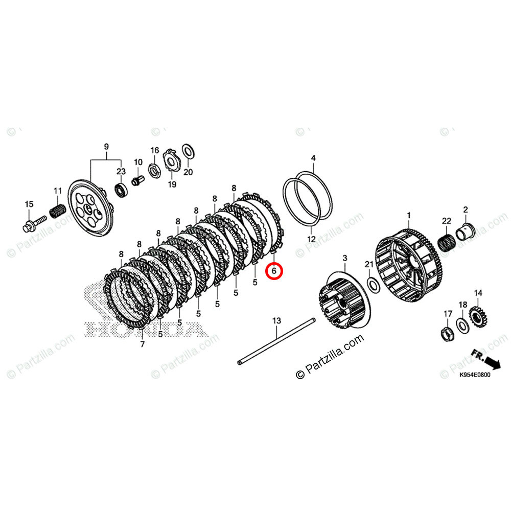 Disco de Embreagem Original Honda para CRF 250 18/21 CRF 250RX 19/21 (1° da ponta interna)