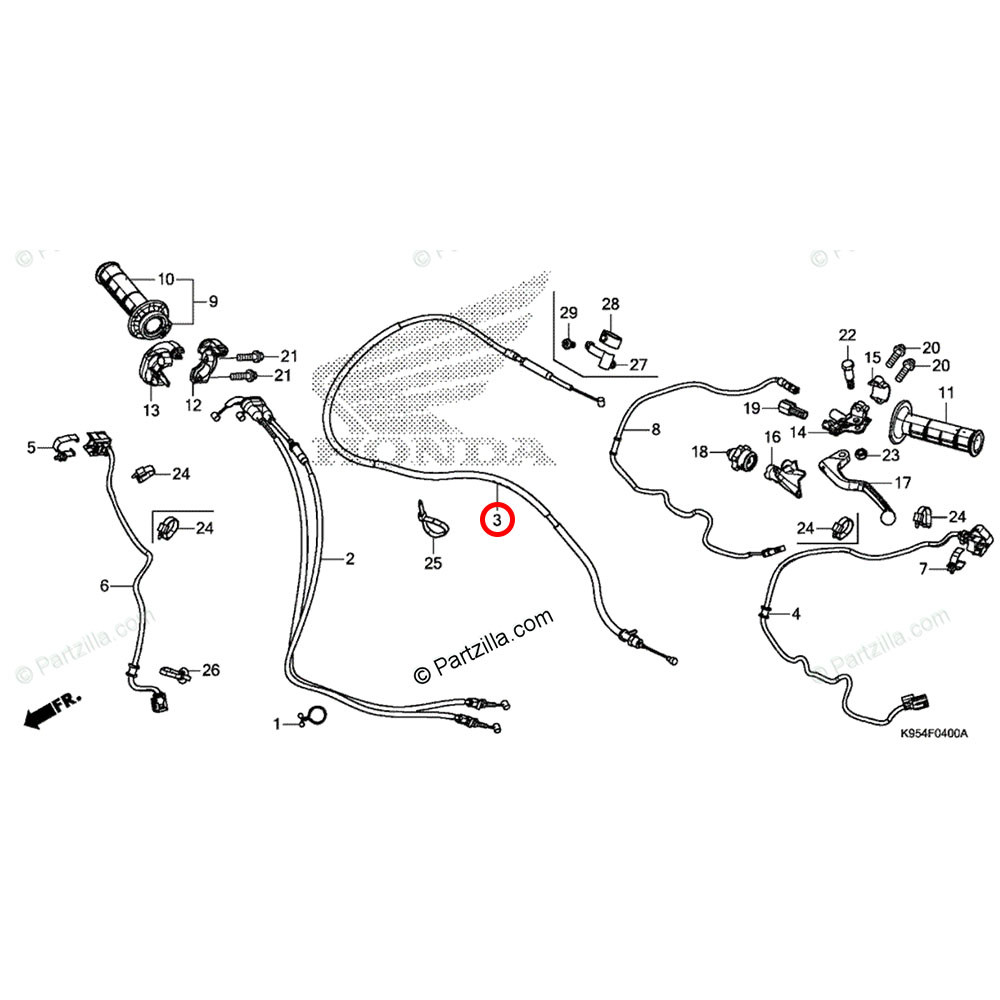 Cabo de Embreagem Original Honda para CRF 250 18/20 CRF 250RX 19