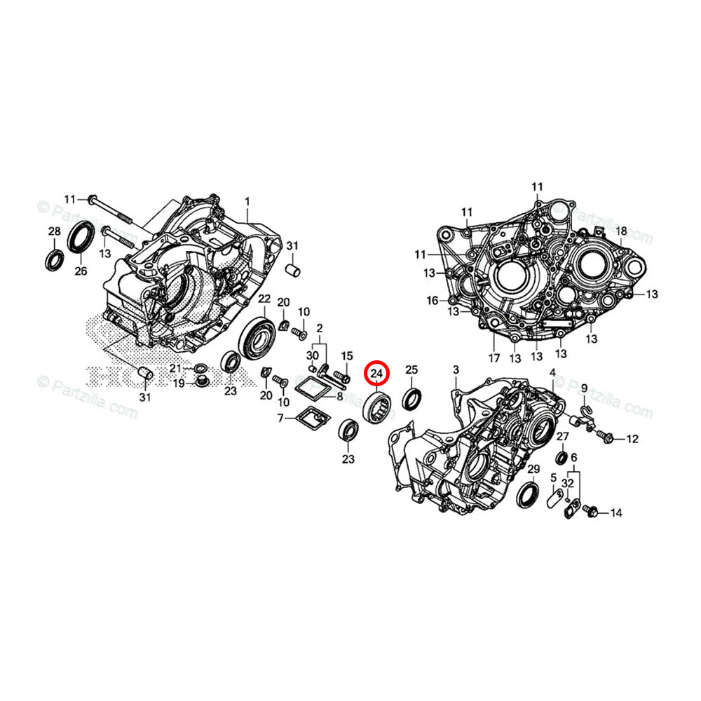 Rolamento do Virabrequim Original Honda CRF 250 18/23 CRF 250RX 19/23 Esquerdo 30x72x16