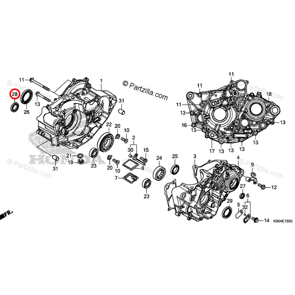 Retentor da Carcaça do Motor Original Honda para CRF 250 18/20 CRF 250RX 19 (24x36x7)  (Lado Direito)