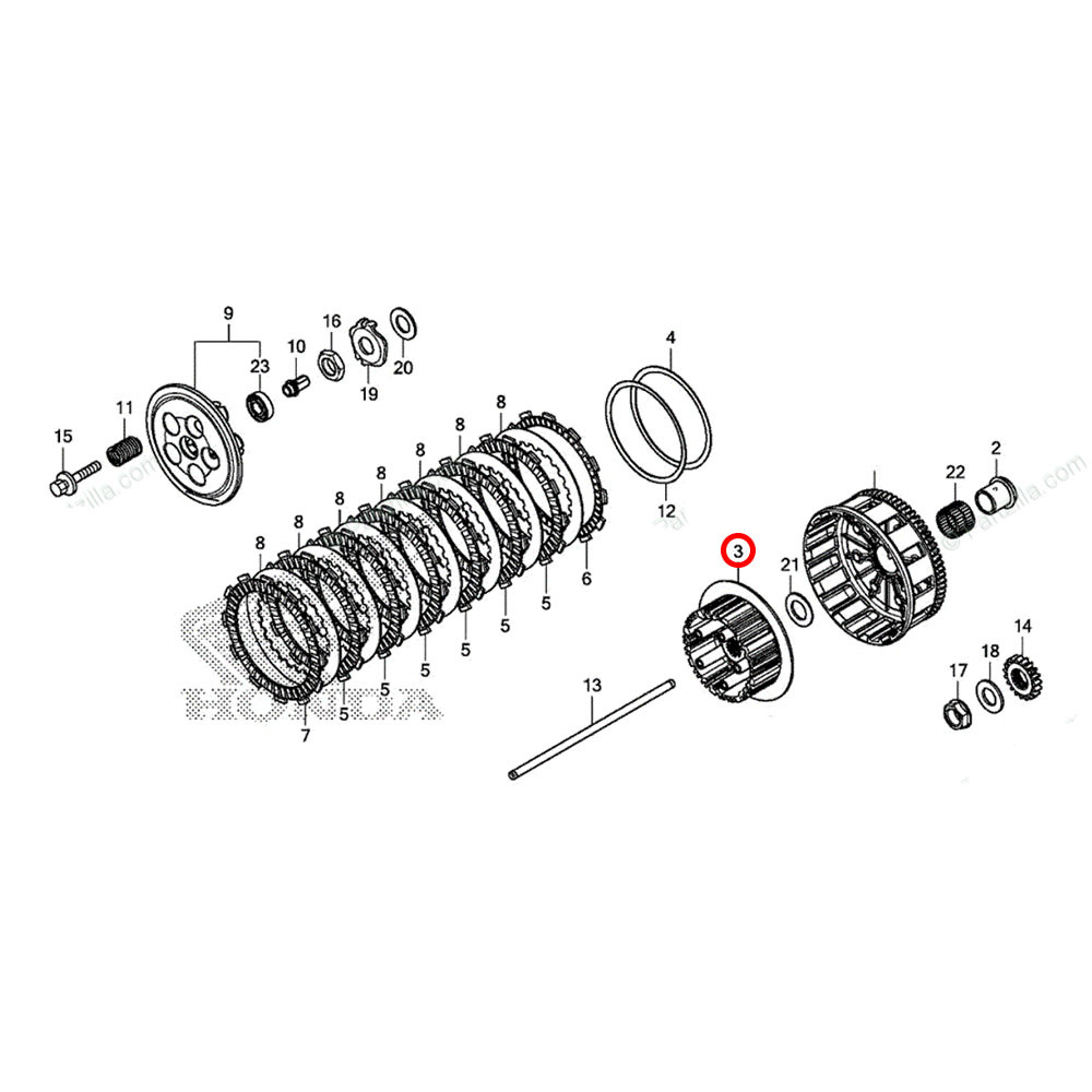Cubo de Embreagem Original Honda CRF 250 18/21 CRF 250RX 19/21