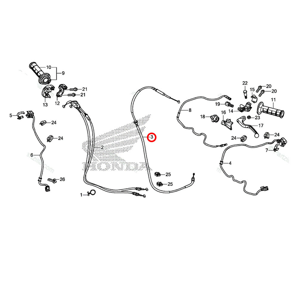 Cabo de Embreagem Original Honda CRF 450 18 CRF 450RX 18