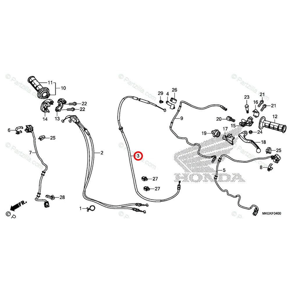 Cabo de Embreagem Original Honda CRF 450 19/20 CRF 450RX 19/20