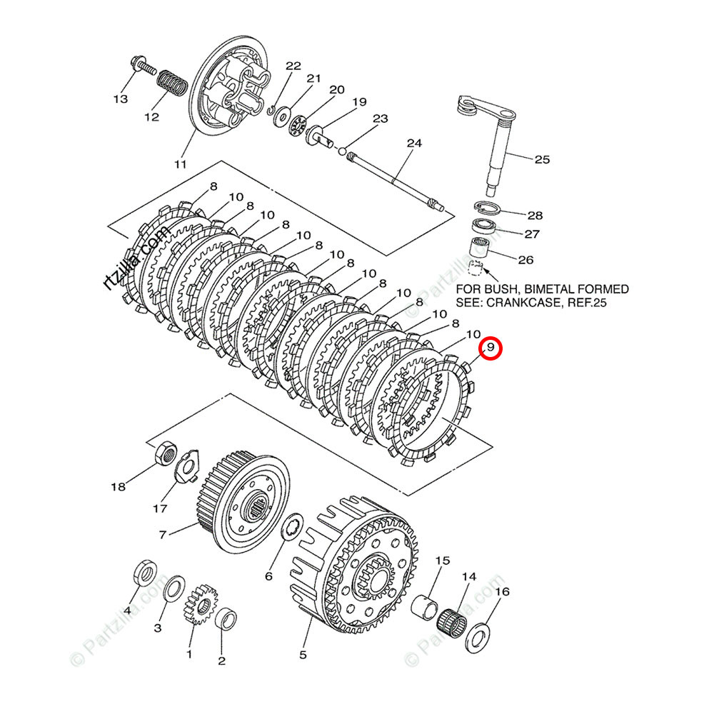 Disco de Embreagem Original Yamaha para YZF 250 17/18 (1)(Da Ponta Interna)