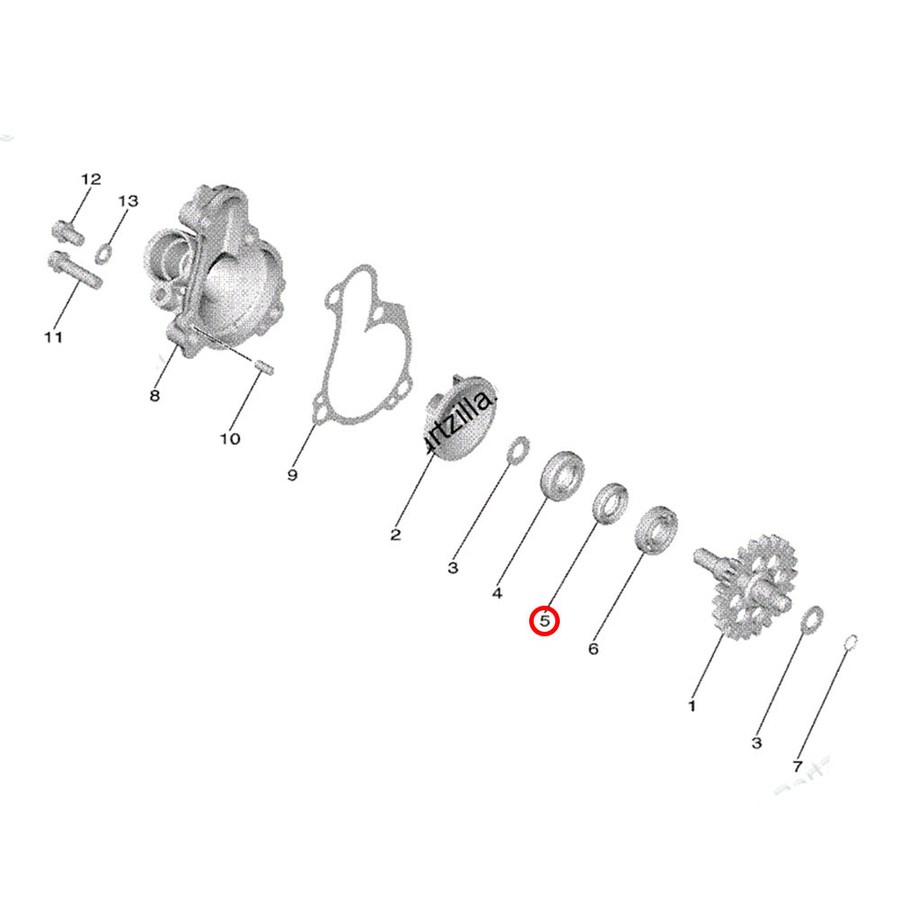 Retentor da Bomba D'Água Original Yamaha para YZF 250 19(Pequeno) Óleo