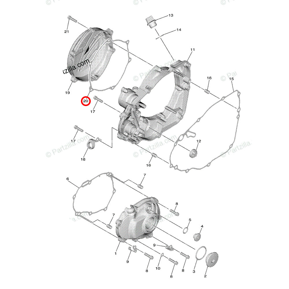 Junta da Tampa de Embreagem Original Yamaha para YZF 250 19/20 YZ 250FX 20 WRF 250 20 (Pequena)