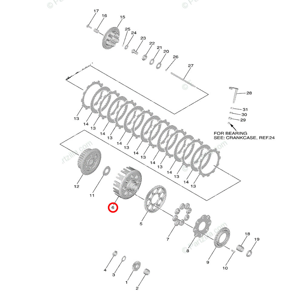 Campana de Embreagem Original Yamaha para YZF 250 19/20 YZ 250FX 20 WRF 250 20