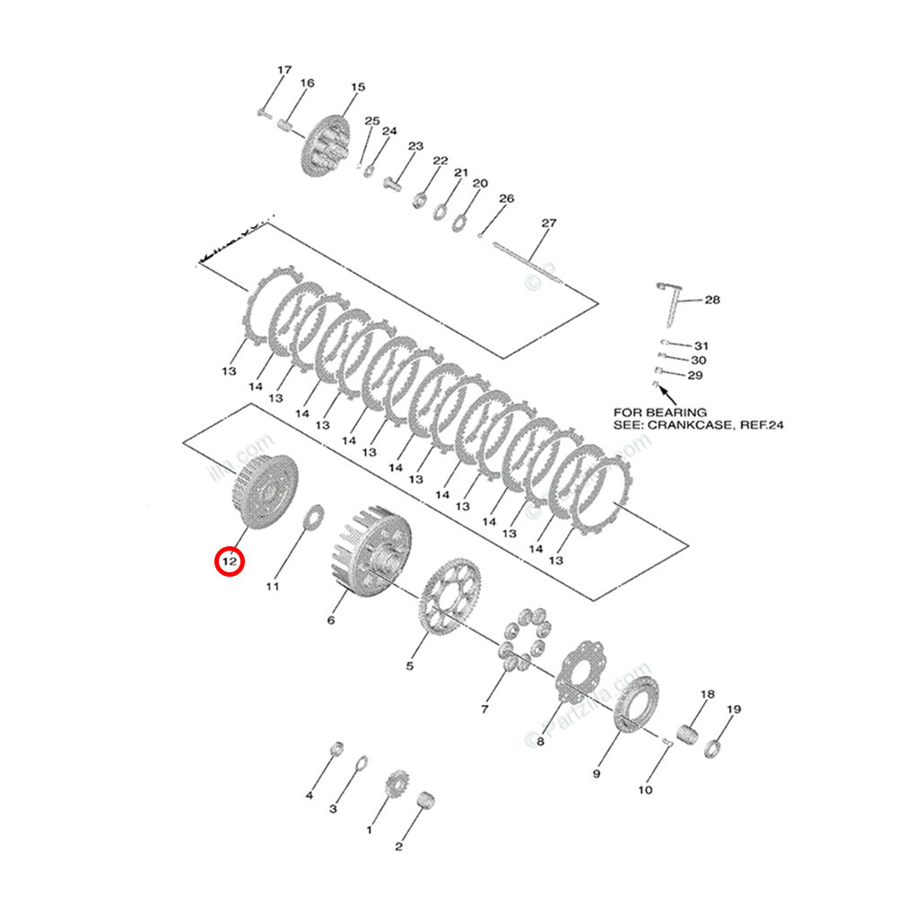 Cubo de Embreagem Original Yamaha Para YZF 250 19/22 YZ 250FX 20/22 WRF 250 20/22