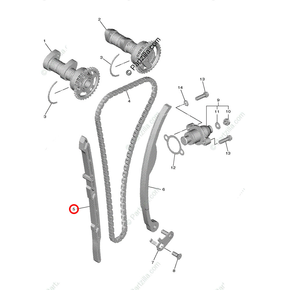 Guia da Corrente de Comando Original Yamaha para YZF 450 18/19 YZ 450FX 19/20 WRF 450 19/20