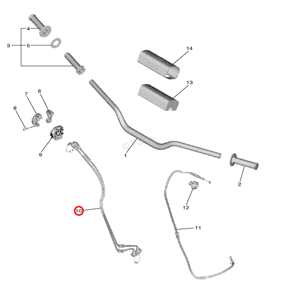 Cabo de Acelerador Original Yamaha YZF 450 18/19 YZ 450FX 19 WRF 450 19 (Duplo)