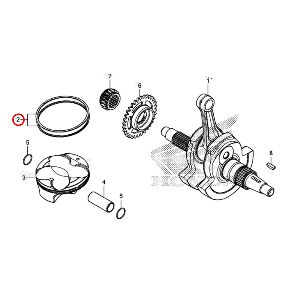 Anel do Pistão Original Honda para CRF 250 18/20 CRF 250RX 19