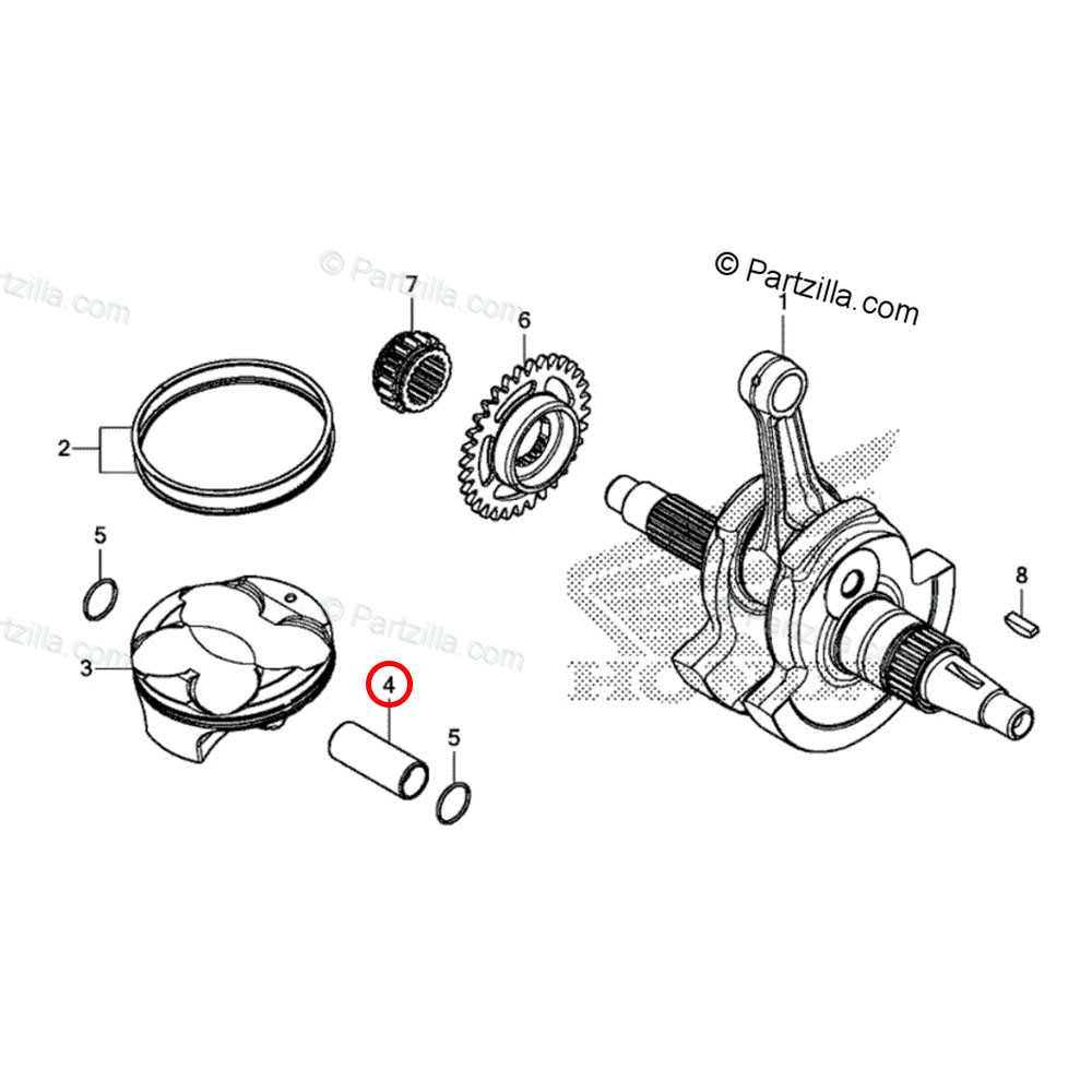 Pino de Pistão Original Honda para CRF 250 18