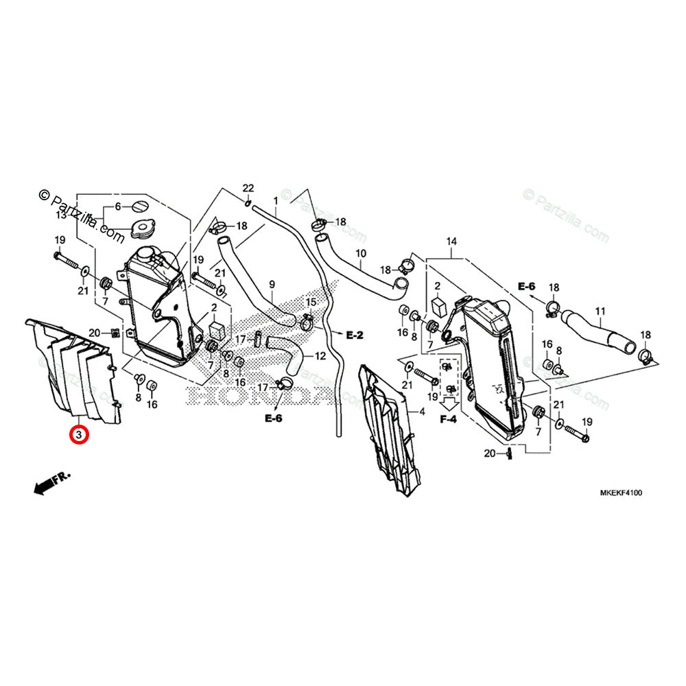 Grade do Radiador lado Direito Original Honda para CRF 250 18/19 CRF 250RX 19 CRF 450 19/20 CRF 450RX 19
