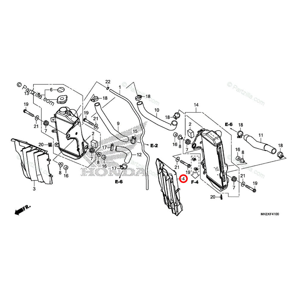 Grade do Radiador lado Direito Original Honda para CRF 450 19/20 CRF 450RX 19